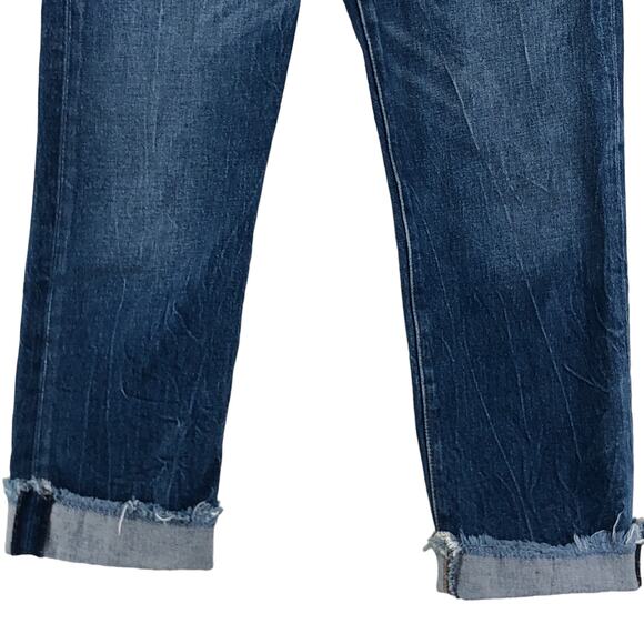 Levis Womens Size 25 Wedgie Fit Straight Jeans Cuffed Medium Wash Button Fly - Picture 4 of 14